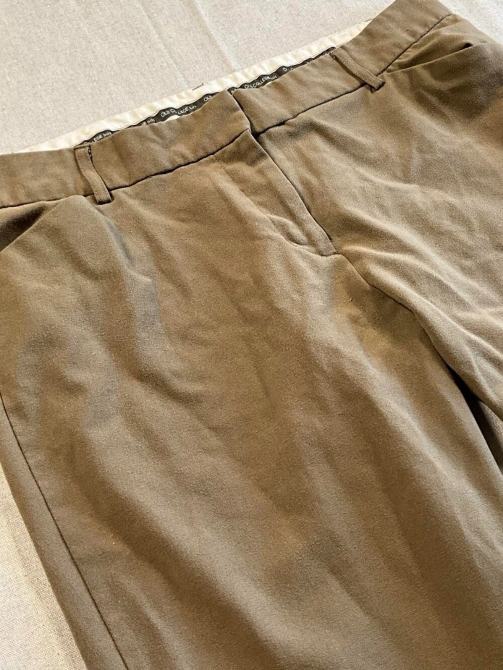 Womens Old College Inn Soho Khaki Pleated Wide Leg Pants (Sz 11)